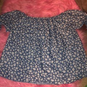 floral blue top